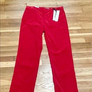 Jones New York Womens Straight Leg Pants Red Stretch Tummy Slimming Panel 14 New